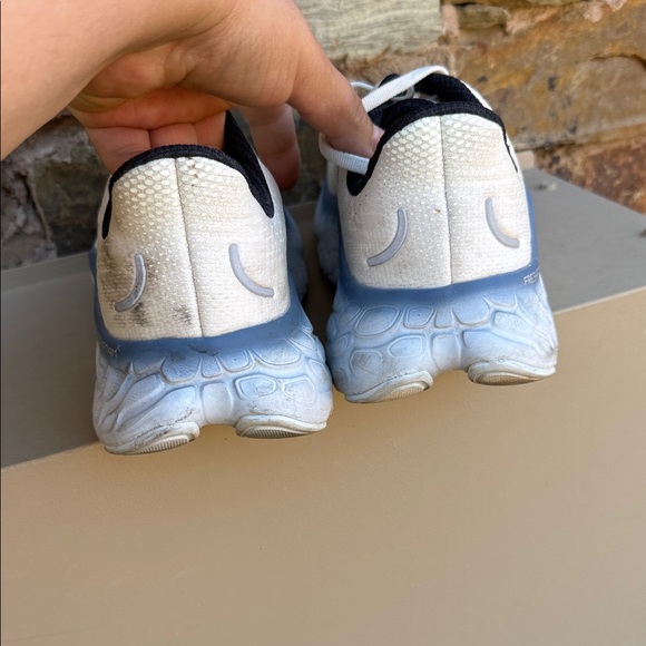 New Balance White and Blue Athletic Shoes - Picture 6 of 7